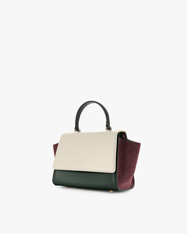 Sac ALEXIA Colourblock Canopé, vue de trois quarts, anses rentrées, poignée en main