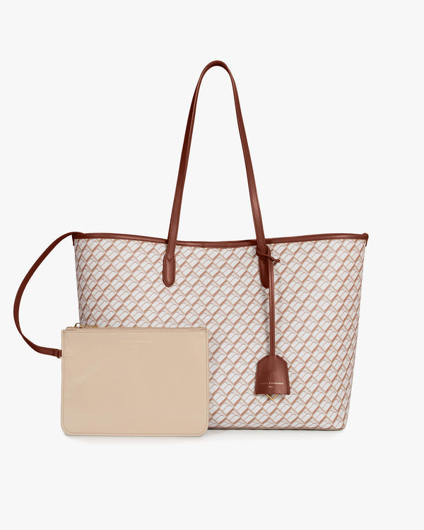 TOTE MONOGRAM - Tan et brun