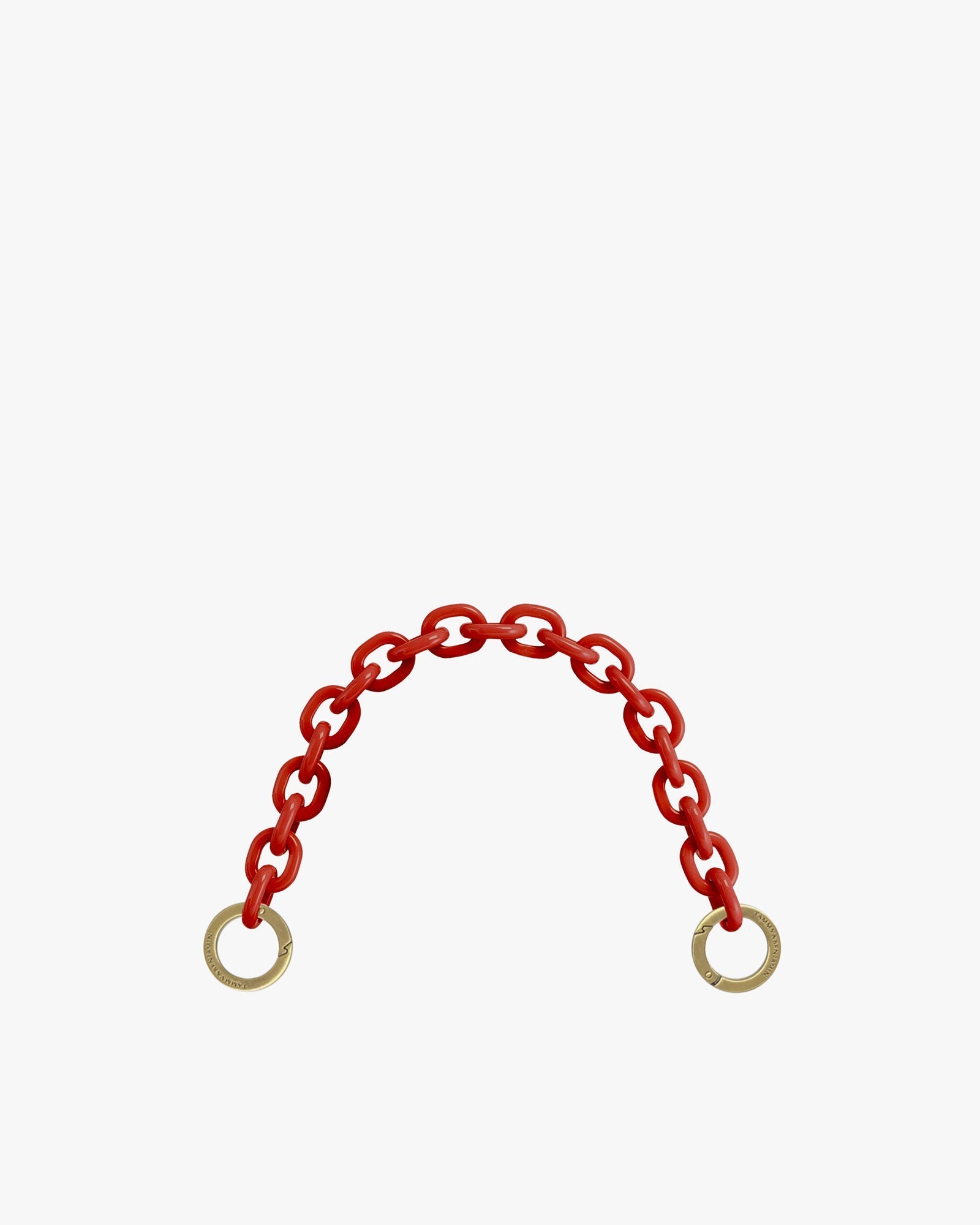 CHAÎNE COURTE - 40 CM - Résine rouge orangé-