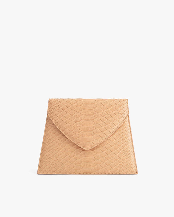 GABRIELLE POUCH - Peach - Python embossed