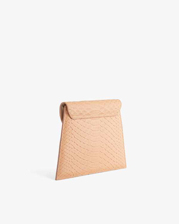 GABRIELLE POUCH - Peach - Python embossed