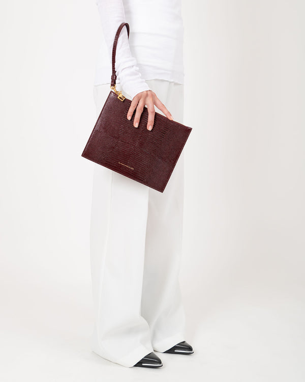 LANE - Bordeaux - Embossé Lézard