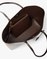 TOTE MONOGRAM - Chocolat|upsale-option--bouton-pression-magnetique-chocolat