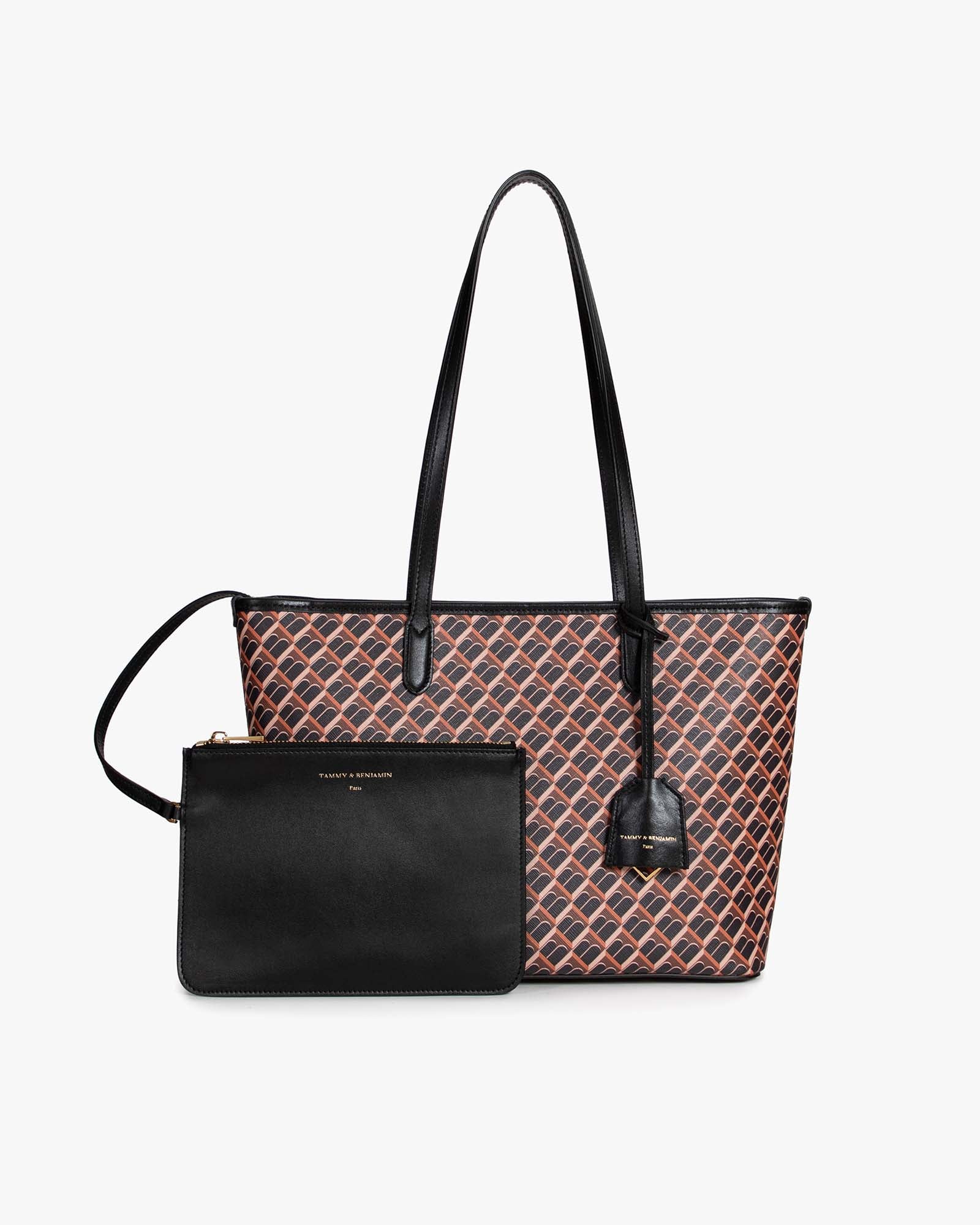 TOTE MONOGRAM PM - Brown and black