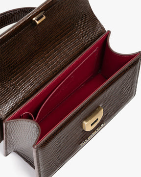 THEA MINI - Brun - Embossé Lézard