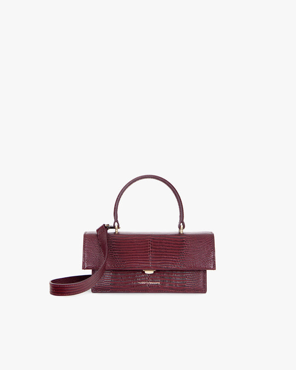 THEA MINI - Bordeaux - Embossé Lézard