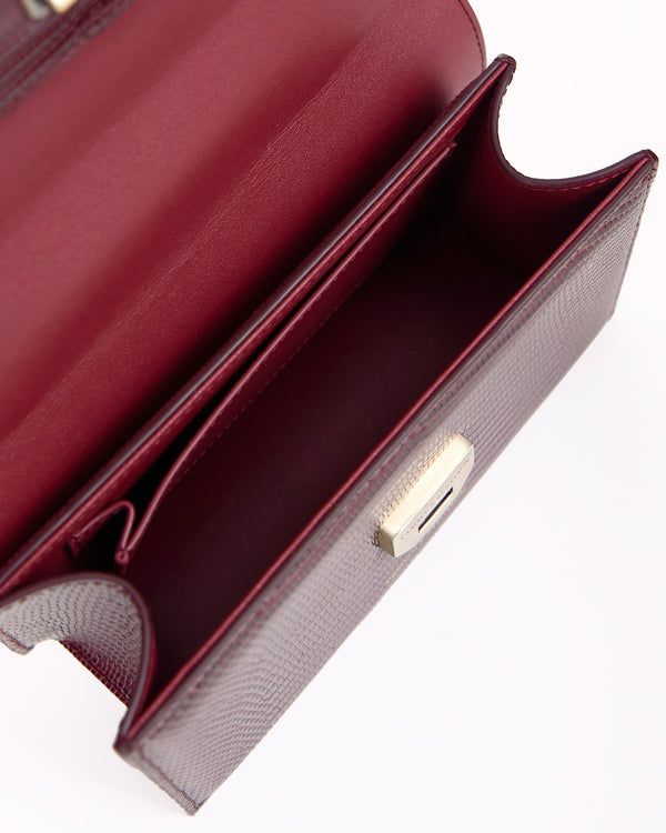 THEA MINI - Bordeaux - Embossé Lézard