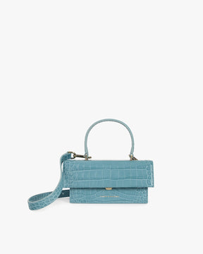 THEA MINI - Bleu Ciel - Embossé Crocodile