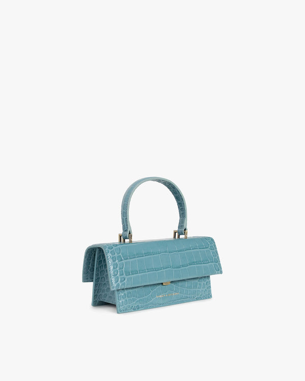 THEA MINI - Bleu Ciel - Embossé Crocodile