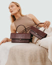 THEA MINI - Burgundy - Lizard embossed