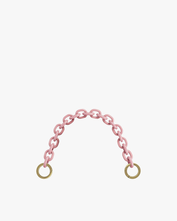 CHAÎNE COURTE - 40 CM - Résine rose fumé-