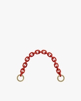 CHAÎNE COURTE - 40 CM - Résine rouge orangé-