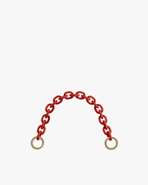 CHAÎNE COURTE - 40 CM - Résine rouge orangé-