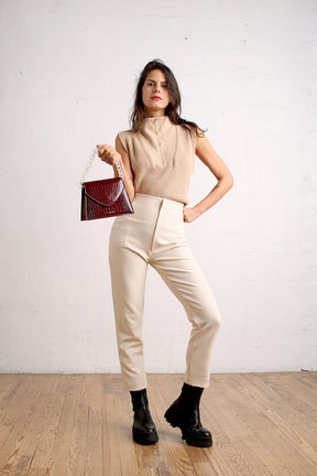 GABRIELLE - Burgundy - Crocodile embossed