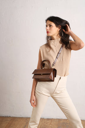 THEA - Brown - Lizard embossed - Bradery