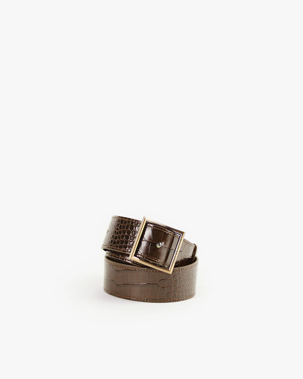BANDOULIÈRE AJUSTABLE - Brun embossé-