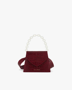 GABRIELLE - Burgundy - Crocodile embossed