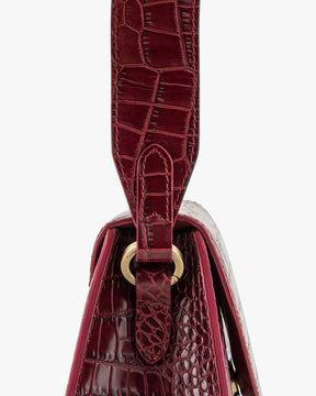 GABRIELLE - Burgundy - Crocodile embossed