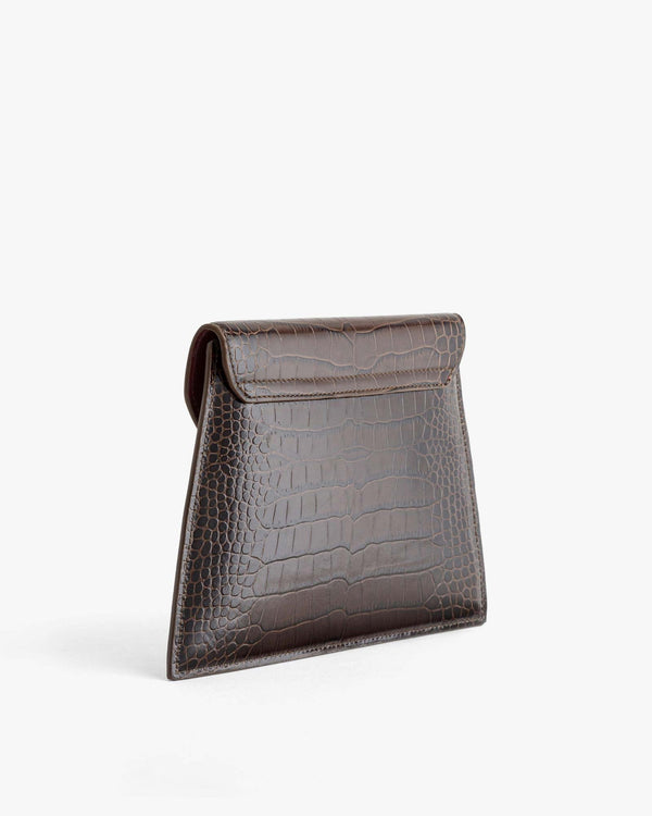 GABRIELLE POUCH - EMBOSSED BROWN